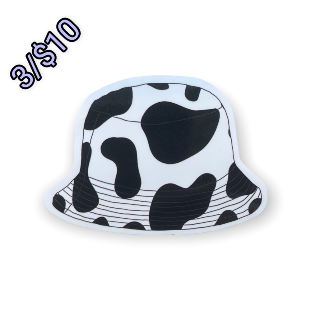 ✨3/$10✨Cow Print Bucket Hat Sticker